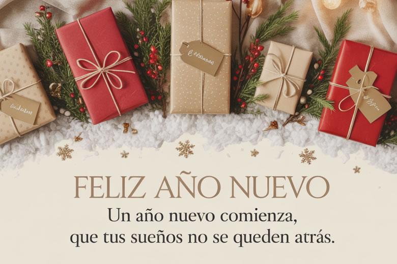 Feliz Año Nuevo Frases cortos para saludar y motivar