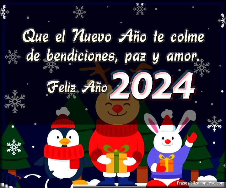Tarjetas Virtuales con Frases de Feliz Año Nuevo 2024